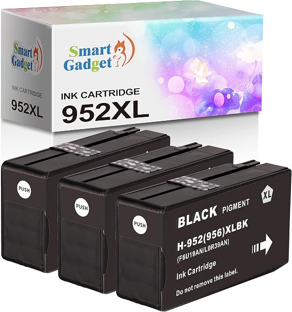 3 Pack HP952XL Ink Cartridge Replacement HP952 XL 952XL Black [2024 Upgraded Version] | Use with OfficeJet Pro 8200 8210 8216 7720 8710 8720 7740 8715 8740 Printer
