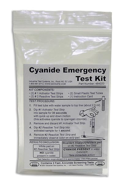 Industrial Test Systems 484020 Cyanide Emergency Test Kit, 0.2-1700 ppm Range