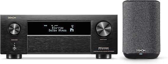 Bundle of Denon AVR-X4800H 9.4-Ch Receiver - 8K UHD Home Theater AVR (125W X 9) Built-in Bluetooth, Wi-Fi + Denon Home 150 NV Wireless Speaker (Black), 1" Tweeter, 3.5" Woofer