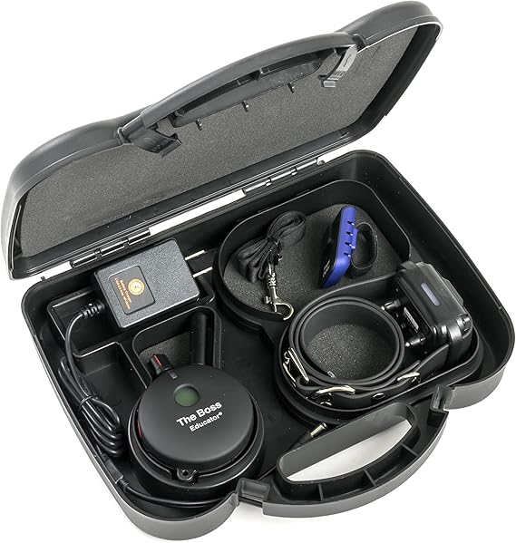 E-Collar Educator ET-800 The Boss Dog Training Collar with Remote, 1 Mile Range, 100 Levels Stimulation, Waterproof & Rechargeable, For Medium & Large Dogs 15 lbs, Night Light, Black