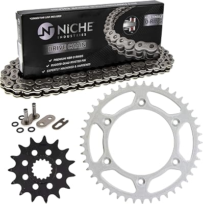NICHE Drive Sprocket Chain Combo for KTM 450 400 530 EXC 525 MXC Front 15 Rear 45 Tooth 520V O-Ring 118 Links