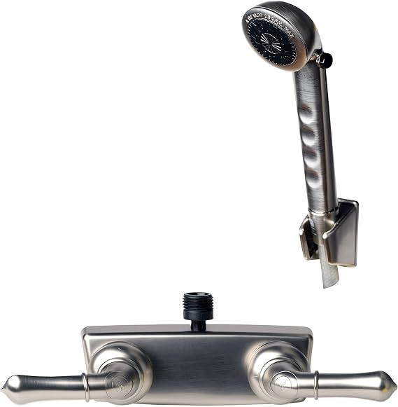 Laguna Brass 3220BN/4120BN RV/Motorhome Two Handle Non-Metallic Shower Diverter Valve with Matching Hand Shower Set