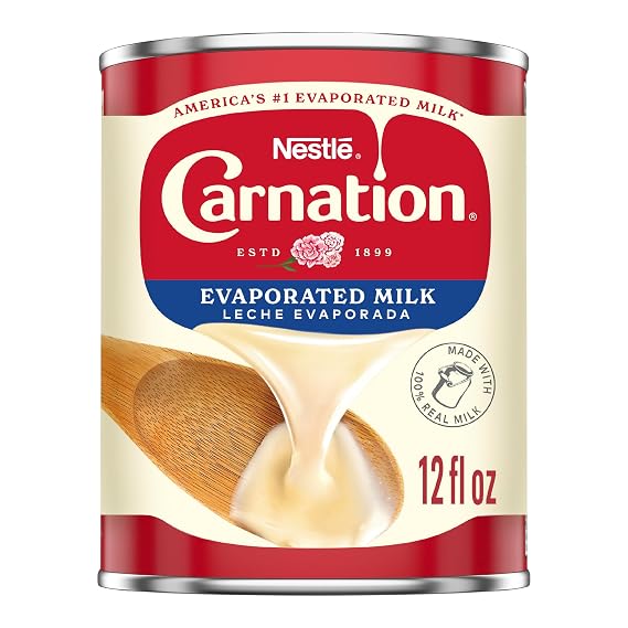 Nestle Carnation Evaporated Milk, Vitamin D Added, Shelf Milk, Evaporated Milk Canned 12 fl oz