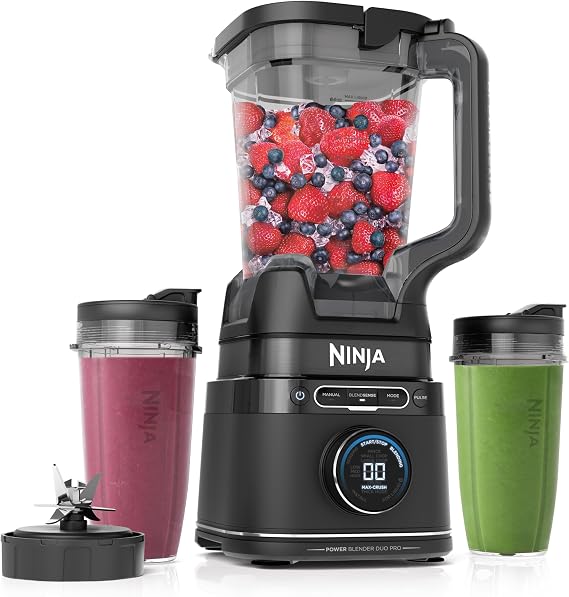 Ninja Detect Power Blender Pro Blender with BlendSense Technology for Smoothies, Food, Compact, Personal Portion, 1,800 Watts of Power, 2.1L Jug, (2) 0.71L Cups, Black, TB301
