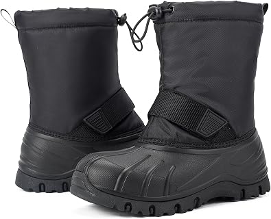 Boys Girls Snow Boots Winter Outdoor Waterproof Slip Resistant Cold Weather Shoes(Little Kid/Big Kid)