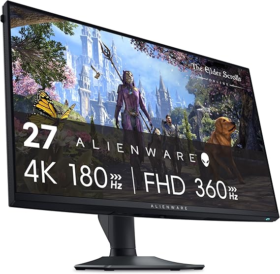 Alienware AW2725QF 27 Inch 4K UHD (3840x2160) Gaming Monitor, 360Hz, Fast IPS, 0.5ms, NVIDIA G-SYNC Compatible, 95% DCI-P3, HDR600, Dolby Vision, USB-C, DisplayPort, 2x HDMI, 4x USB,