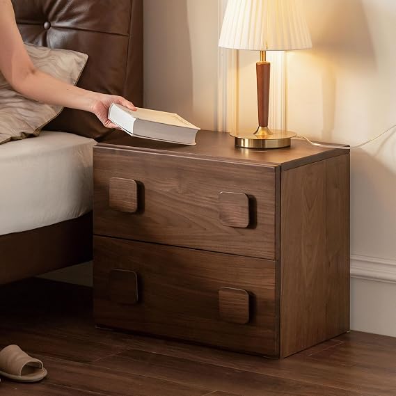 YESWOOD Stackable Storage Drawer Cabinet, Modular Unit with Double Drawers, Free Combination Cabinet, Living Room Sideboard, Bedroom Bedside Table, Entryway Console (Oak-Walnut Finish, Set of 1)
