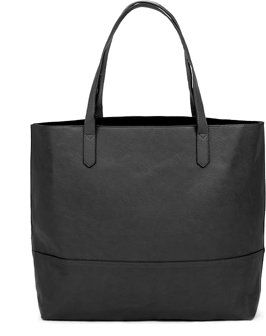 Overbrooke Large Vegan Leather Tote - Womens Slouchy Shoulder Bag with Open Top