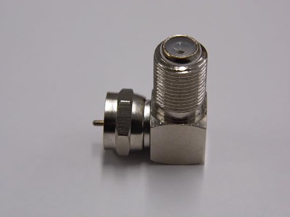 Adapter 90 Degree Right Angled F Female to F Male 75 Ohm (2 Pack)