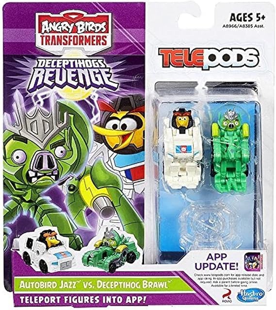 Hasbro, Angry Birds Transformers Telepods Autobird Jazz Bird vs. Deceptihog Brawl Pig Figure 2-Pack [Deceptihogs Revenge]