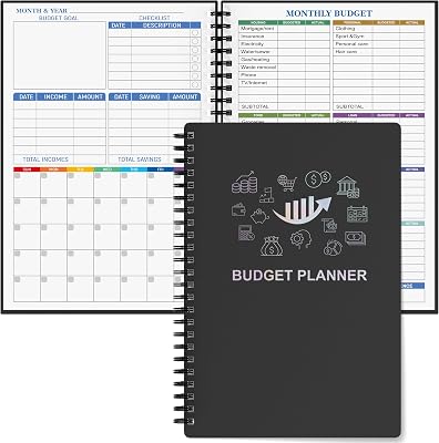 Budget Planner - Monthly Finance Organizer with Expense Tracker Notebook to Manage Your Money Effectively, Undated Finance PlannerAccount Book, Start Anytimem,A58.6x5.9 inchs,100gsm Paper - Silvery