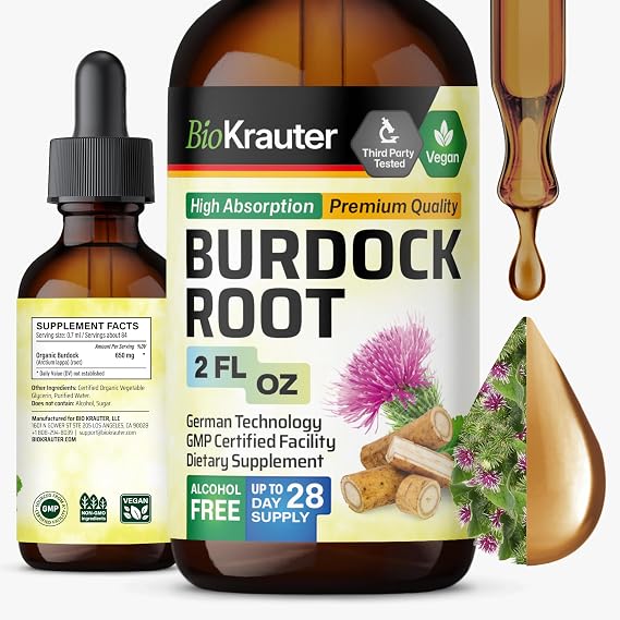 BIO KRAUTER Burdock Root - Burdock for Natural Cleanse & Detox, 2 Fl.Oz
