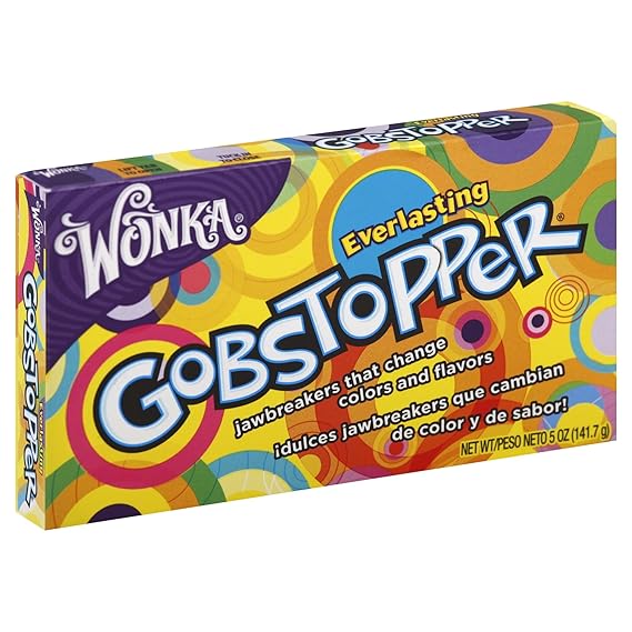 Everlasting Gobstopper Candy Jawbreakers Hard Candies Assorted Fruit Flavors Multicolor Candy Mix Movie Theater Box Candy Snack 1 5 oz Box