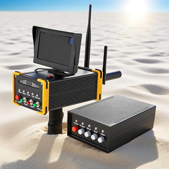 Metal Detector Gold Detector with HD Screen, Professional Gold Detector, Underground Metal Scanner for Gold, Silver, Diamond, Copper Mine Exploration Yellow