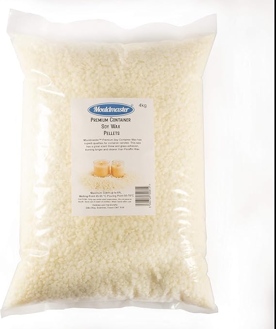 Mouldmaster™ Premium Container Soy Wax Pellets 4 KG, White/Cream