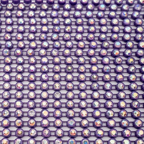 Crystal Lane Rhinestone Banding 10yds, ss12 Purple Casing, Crystal AB