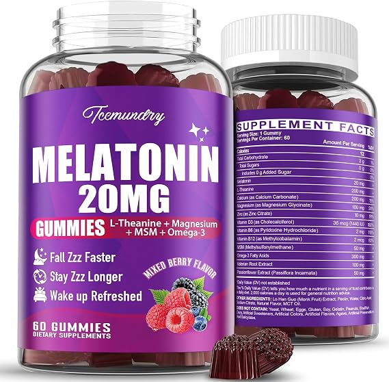 Melatonin Gummies 20mg for Adults: Maximum Strength Melatonin