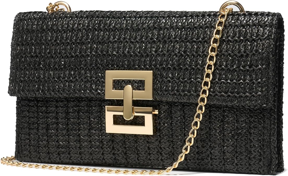Raffia Straw Clutch Purses Women Woven Handbags Summer Beach Crossbody Bag