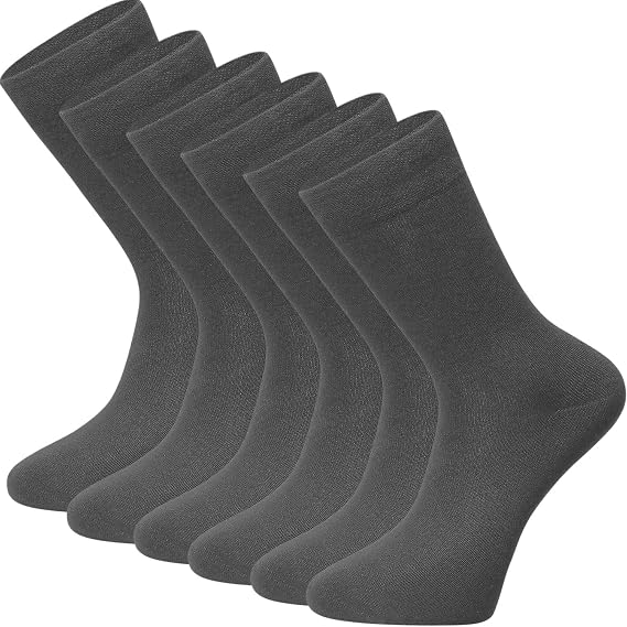 Bamboo Socks for Men and Women, Soft Dress, Trouser Socks, 6-pairs