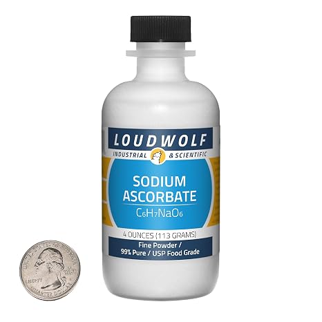 Sodium Ascorbate / 4 Ounce Bottle / 99% Pure USP Food Grade/Fine Powder