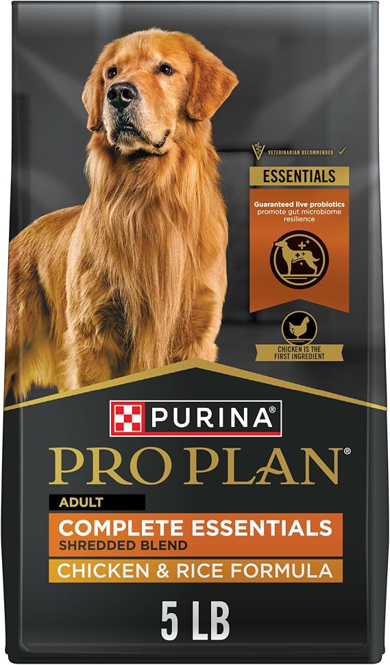 Purina Pro Plan Complete Essentials Chicken & Rice Dry Dog Food, 5 lb Bag