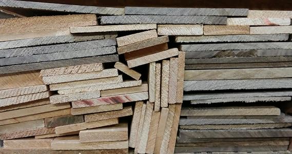 Box of Thin Unfinished Craft Wood Scrap Lumber