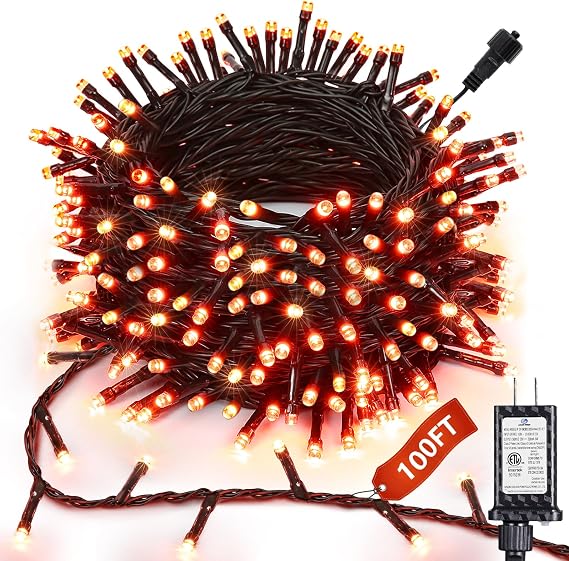 Joomer Purple Halloween Lights, 100FT 300LED Plugin Connectable Lights