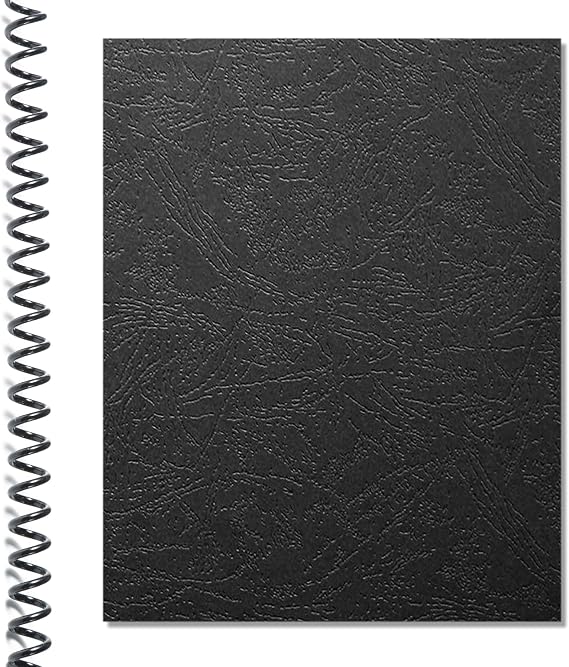 6mm Plastic Spiral Binding Coils and 12mil Leather Texture Binding Cover Bundle