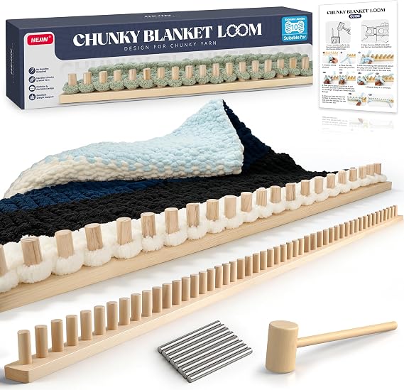 HEJIN 110" Chunky Blanket Loom, Adjustable Size Loom for Chunky Blanket