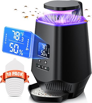 Fruit Fly Traps for Indoors, Fly Trap Indoor Gnat Traps for House Indoor, Effective Fruit Fly Traps Bug Zapper Mosquito Trap for House Plant Pest Control with 10PCS Refills