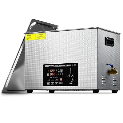 CREWORKS Dual Frequency 30L Digital Ultrasonic Cleaning Machine, 28 & 40 kHz 500W Ultrasonic Cleaner with Adjustable Power, 7.9gal. Ultrasound Cleaner with Degas Mode for Auto Parts Circuit Board