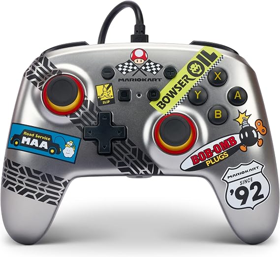 PowerA PowerA Advanced Wired Controller for Nintendo Switch - Mario Kart, Silver Grey