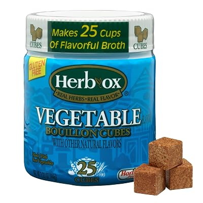 Herb-ox Vegetable Bouillon Cubes, 25 Cubes Pack of 12