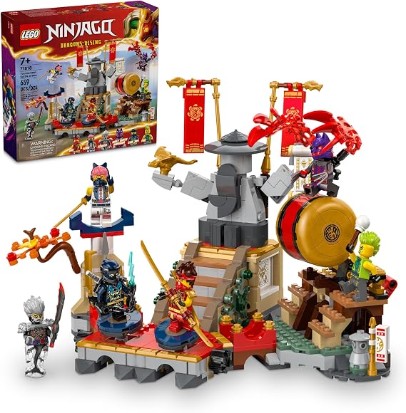 LEGO Ninjago 71818 Tournament Battle Arena Playset with 6 Minifigures Kids Action Toys Ninja Toys Building Set Birthday Gift Ideas for Boys and Girls Ages 7+