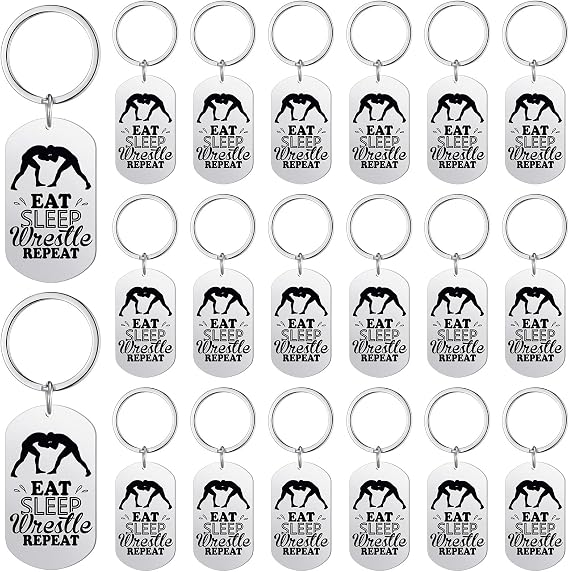 Quelay 24 Pcs Wrestling Keychain Gifts for Wrestlers Fans
