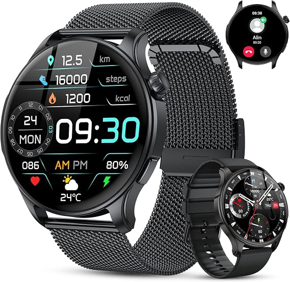 Kimeag Smart Watch for Men Women Fitness: Waterproof Make Answer Call Digital Watches Mens Step Tracker Running Smartwatch Android Phone Heart Rate Sleep Monitor