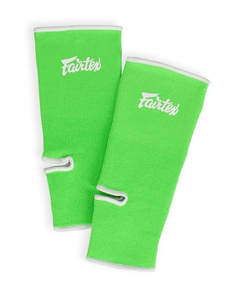 Fairtex AS1 Elastic Ankle Guard, Maximum Support Muay Thai Kickboxing Gear | Breathable poly-cotton weave with compression stretch. Conforming sleeve stabilizes joints and arches during striking