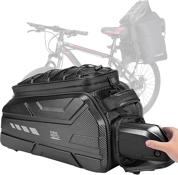 KEMIMOTO Ebike Rear Bike Rack Bags 40L, EVA Hard Shell Bag