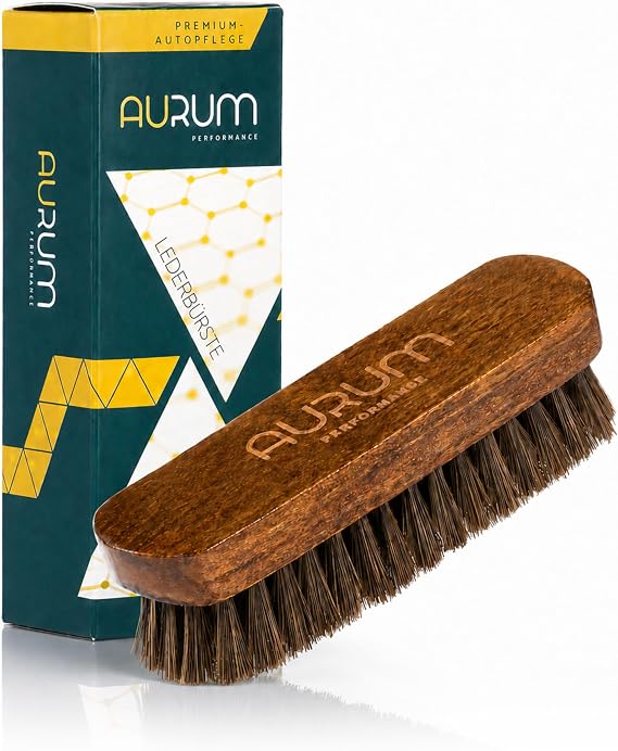 Aurum-Performance Car Leather Brush with Natural Bristles for All Leather Types