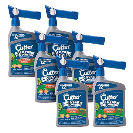 Cutter Backyard Bug Control Spray Concentrate (6 Pack), Kills Mosquitoes, Fleas & Listed Ants, 32 fl Ounce