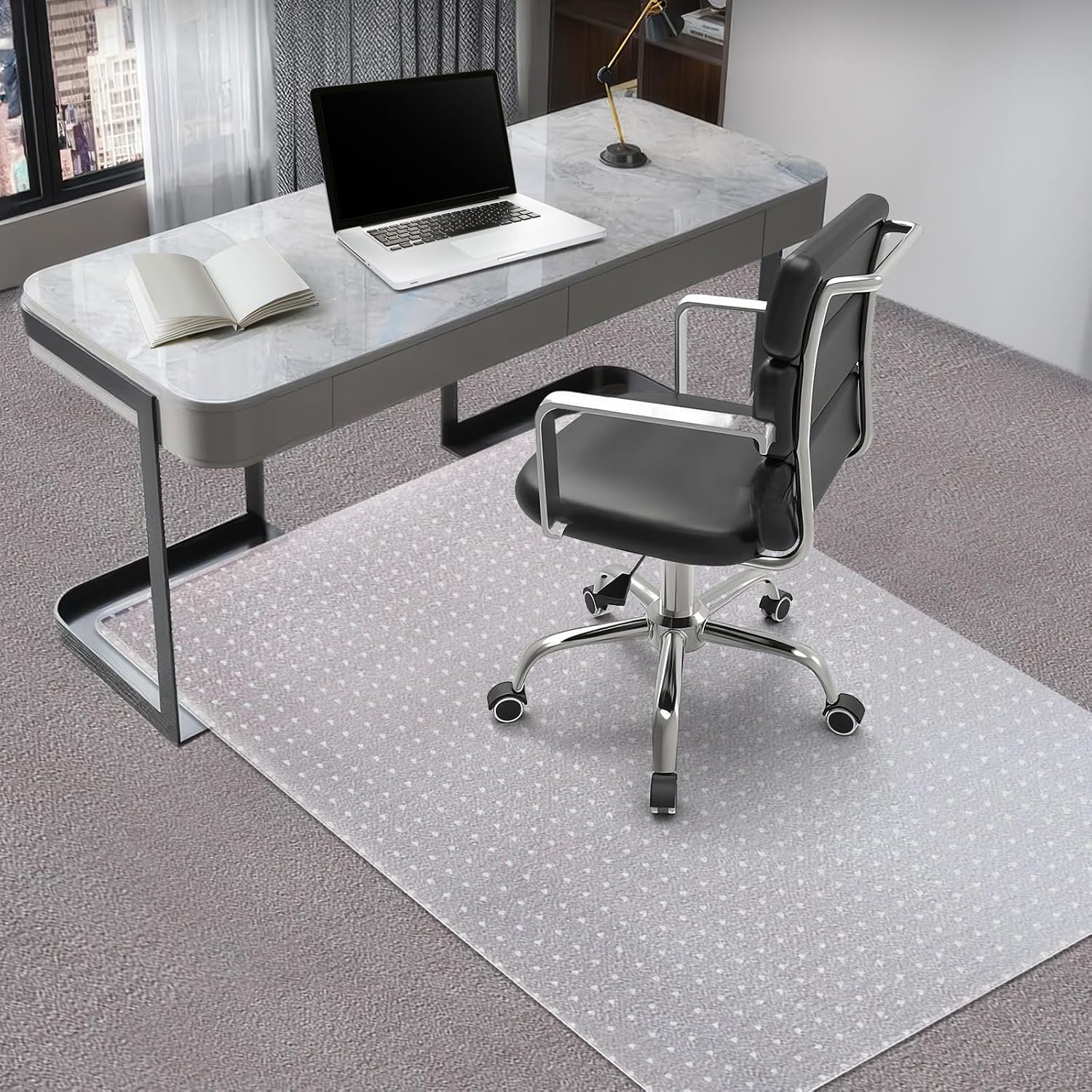 Vicwe Office Chair Mat for Carpeted Floors, 48X36 Rectangle Desk Chair Mats with Studs for Low and No Pile Carpeted Floors, Easy Glide Computer Desk Chair Mat for Home & Offices
