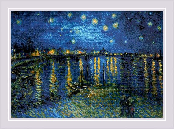 RIOLIS 1884 Starry Night Over the Rhone After Van Gogh Cross Stitch Kit