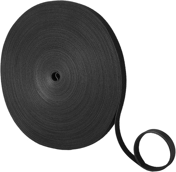 Double-Sided Hook and Loop Straps,1/2in x 100ft Black Hook and Loop Roll Double-Sided Strips, Self-Gripping Straps Reusable Multi-Purpose Wrap Fasteners for Home, Office, Data Center,and More