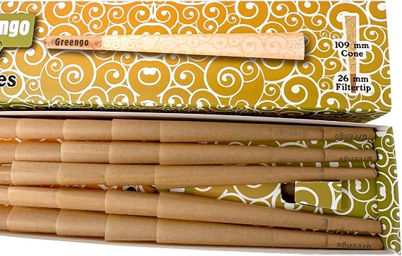 Green Unbleached Conical Filter Tubes 109/26mm - 100 pcs - Chlorine Free - FSC Approved Pulp