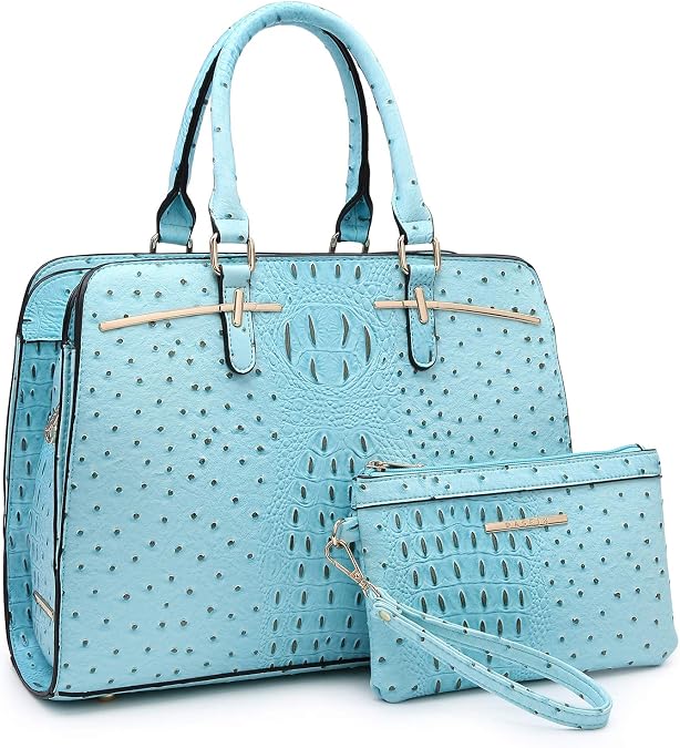 Women Handbag Wallet Tote Shoulder Hobo Bag Top Handle Satchel Purse Set 2pcs with 3 Compartments