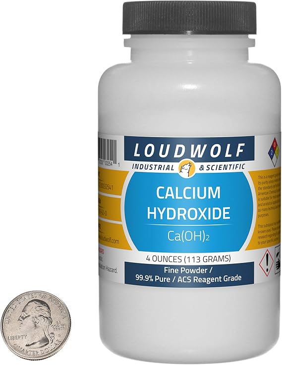 Calcium Hydroxide / 4 Ounce Bottle / 99.9% Pure Food Grade/Fine Powder