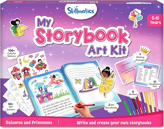 Skillmatics Storybook Art Kit Unicorns & Princesses, Craft & Writing Kit