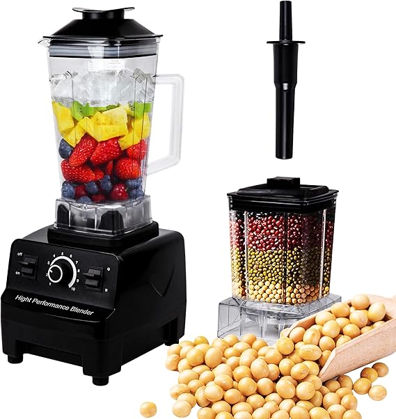 2L Blenders for Kitchen 4500W Smoothie Maker with 600ml Grinder | Plastic Jug Blenders, Smoothie Blender Max 48000 RPM, 6 Sharp Blades,For Liquidisers,Ice,Fruit,Meat
