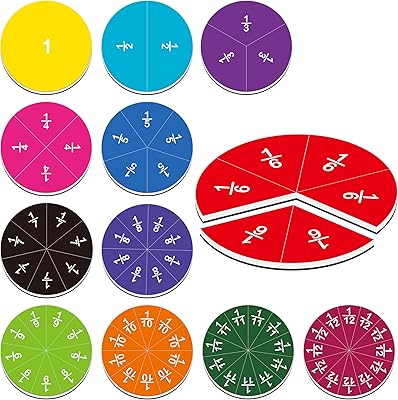 SpriteGru 78 PCS Magnetic Fraction Tiles, Educational Math Learning Manipulatives Set for Preschool Elementary School, Fraction Bar Set Educational Learning Tool Kit for Classroom, School Supplies