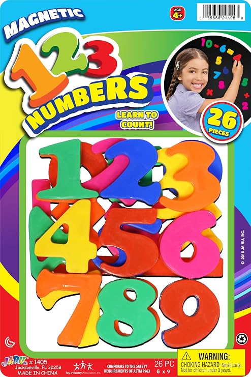 JA-RU 123 Magnetic Numbers (1 Pack 26 Numbers). Fridge Jumbo 1405-Numb-1A
